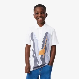 Polo de algodão estampado