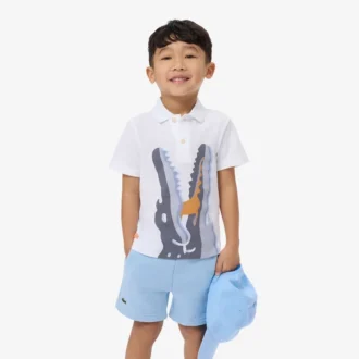 Polo de algodão estampado