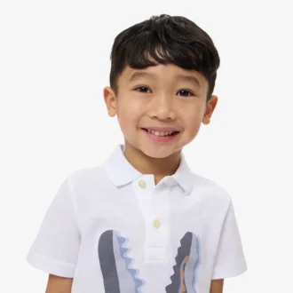 Polo de algodão estampado