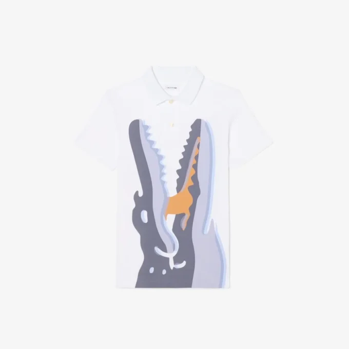 Polo de algodão estampado