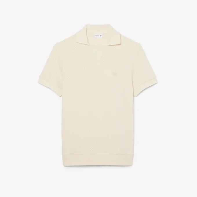 Polo de Algodão Rendado de Corte Regular