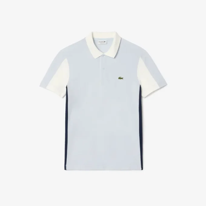Polo de corte regular para homem com blocos de cor