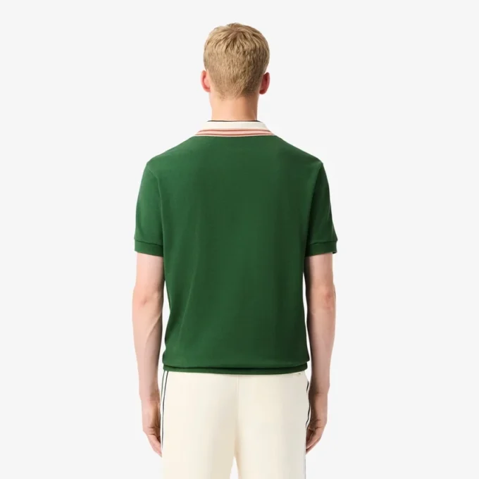 Polo de gola às riscas com corte clássico «Made in France» para homem