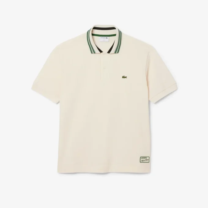 Polo de gola às riscas com corte clássico «Made in France» para homem