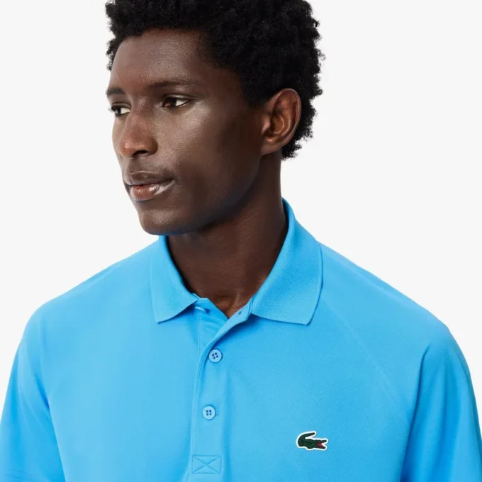 Polo de golfe com proteção UV de corte regular para homem