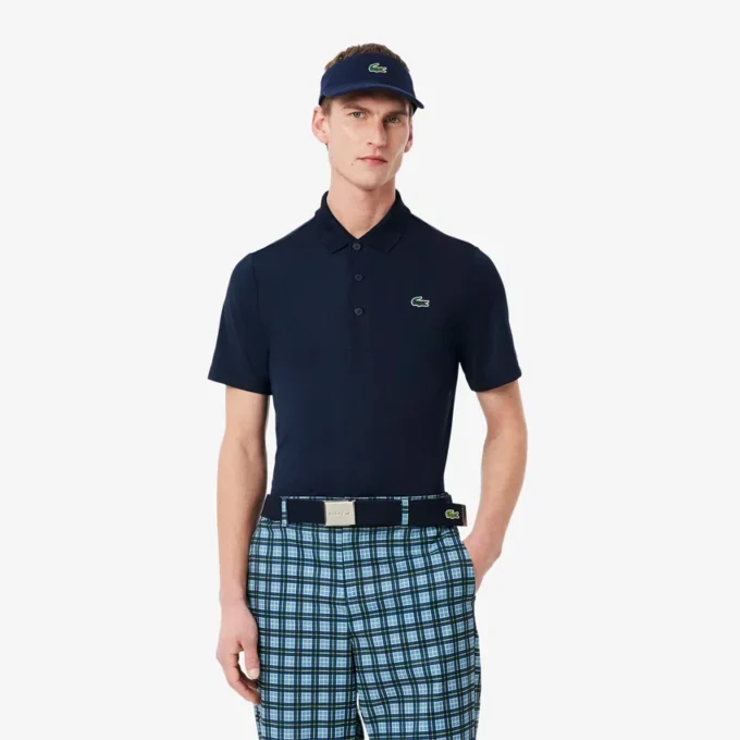 Polo de golfe com proteção UV para homem, corte regular