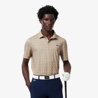 Polo de golfe com proteção UV para homem, corte regular