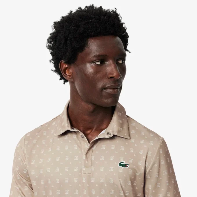 Polo de golfe com proteção UV para homem, corte regular