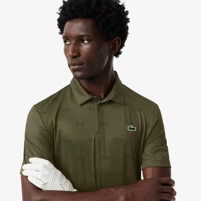 Polo de golfe com proteção UV para homem, corte regular