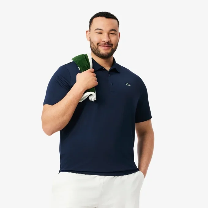 Polo de golfe com proteção UV para homem, corte regular