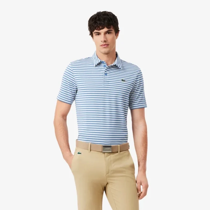 Polo de golfe com riscas Ultra Dry de corte regular