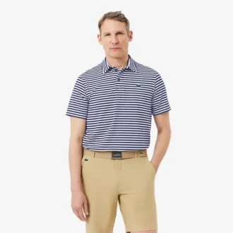 Polo de golfe com riscas Ultra Dry de corte regular