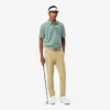 Polo de golfe com riscas Ultra Dry de corte regular