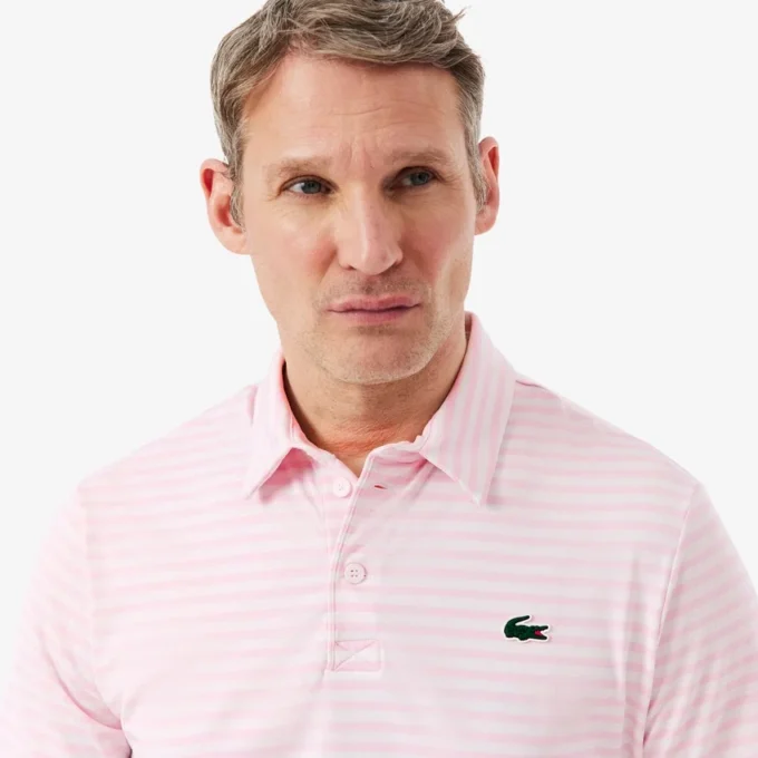 Polo de golfe com riscas Ultra Dry de corte regular