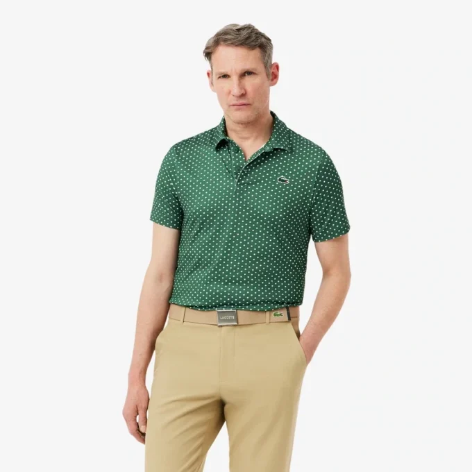 Polo de golfe estampado de corte regular