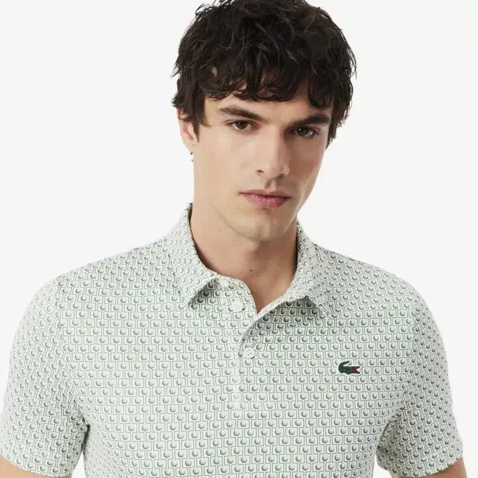 Polo de golfe estampado de corte regular