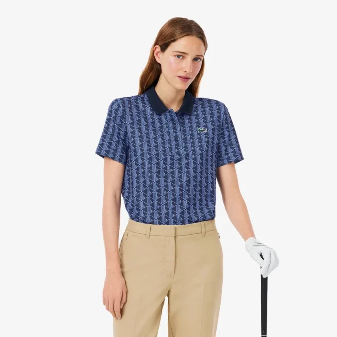 Polo de golfe feminino com corte regular e proteção UV