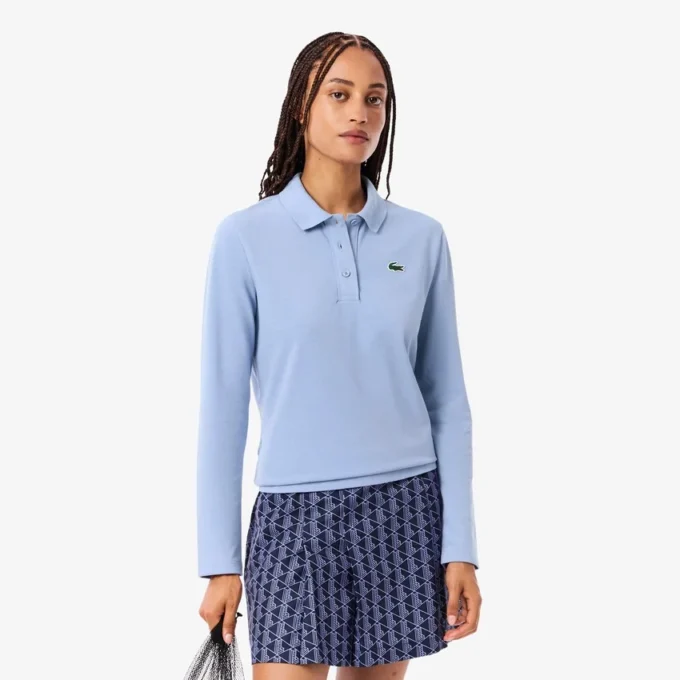 Polo de golfe feminino com proteção UV e termorregulação