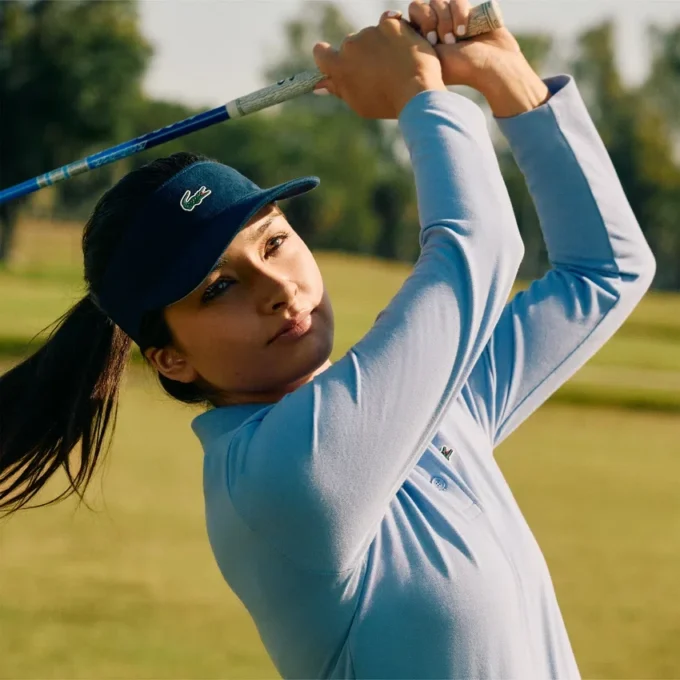 Polo de golfe feminino com proteção UV e termorregulação