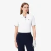 Polo de golfe feminino slim fit com proteção UV e tecido elástico