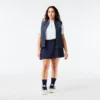 Polo de golfe feminino slim fit com proteção UV e tecido elástico