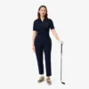 Polo de golfe feminino slim fit com proteção UV e tecido elástico