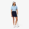 Polo de golfe feminino slim fit com proteção UV e tecido elástico