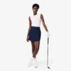 Polo de golfe feminino slim fit com proteção UV e tecido elástico