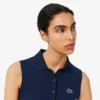 Polo de golfe feminino slim fit com proteção UV e tecido elástico