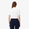 Polo de golfe feminino slim fit com proteção UV e tecido elástico
