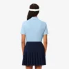 Polo de golfe feminino slim fit com proteção UV e tecido elástico