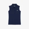 Polo de golfe feminino slim fit com proteção UV e tecido elástico