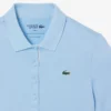 Polo de golfe feminino slim fit com proteção UV e tecido elástico