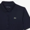Polo de golfe feminino slim fit com proteção UV e tecido elástico
