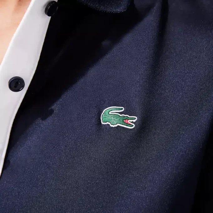 Polo de golfe feminino slim fit com proteção UV e tecido elástico
