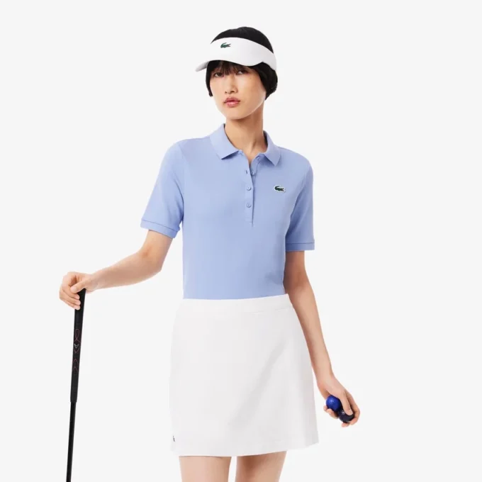 Polo de golfe feminino slim fit com termorregulação