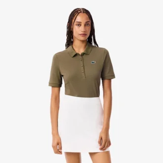 Polo de golfe feminino slim fit com termorregulação