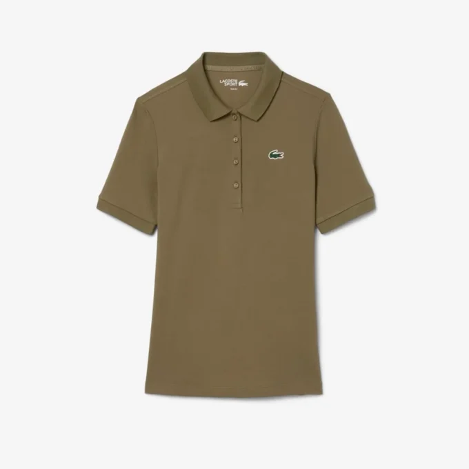 Polo de golfe feminino slim fit com termorregulação