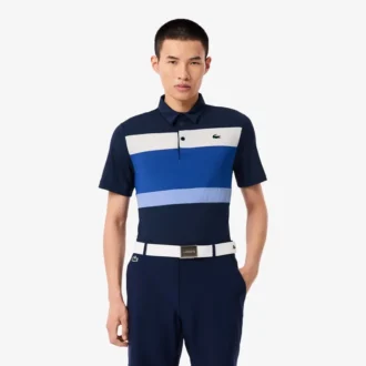 Polo de golfe para homem, corte regular, com blocos de cor