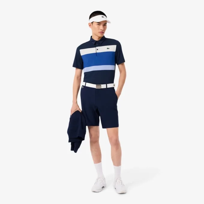 Polo de golfe para homem, corte regular, com blocos de cor