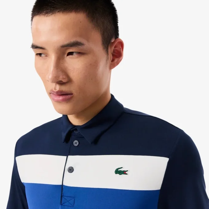 Polo de golfe para homem, corte regular, com blocos de cor