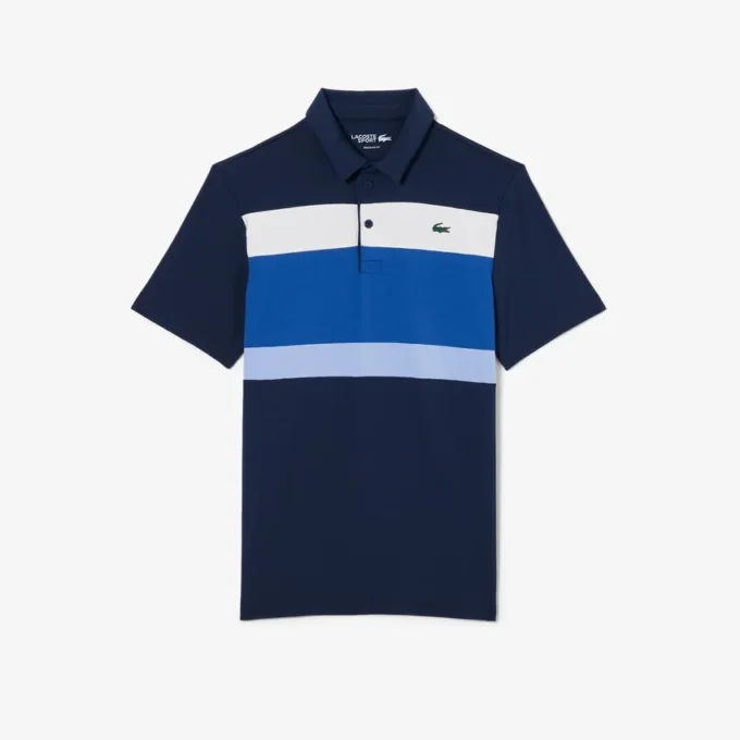 Polo de golfe para homem, corte regular, com blocos de cor