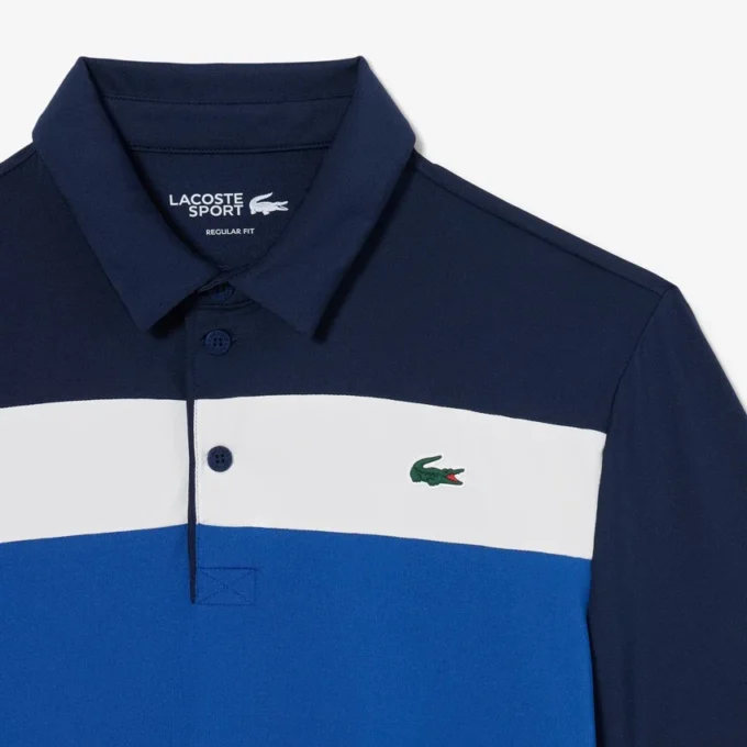 Polo de golfe para homem, corte regular, com blocos de cor