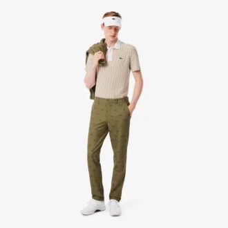Polo de golfe às riscas com termorregulação para homem