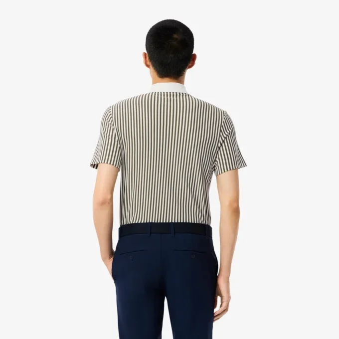 Polo de golfe às riscas com termorregulação para homem