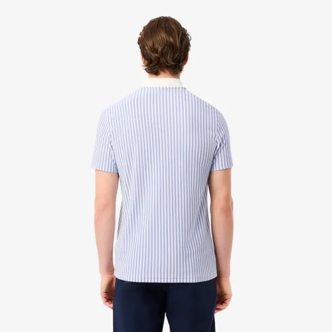 Polo de golfe às riscas com termorregulação para homem