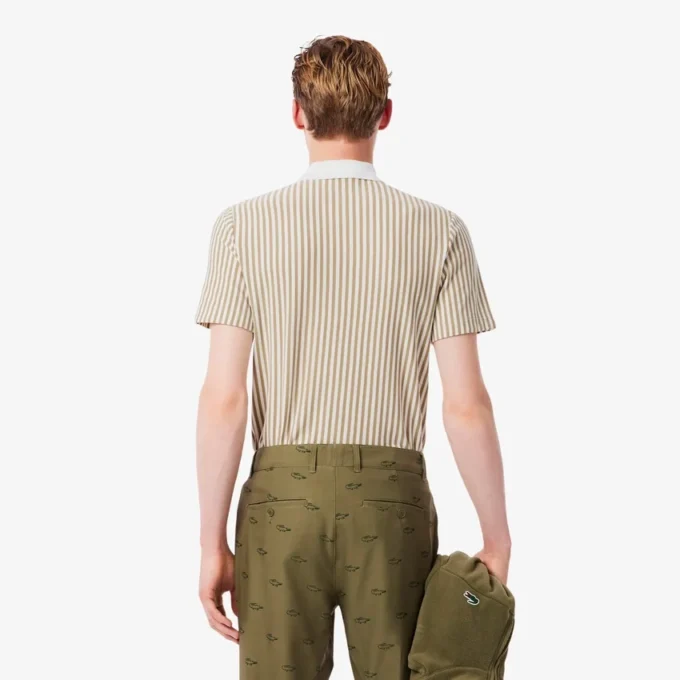 Polo de golfe às riscas com termorregulação para homem