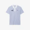 Polo de golfe às riscas com termorregulação para homem