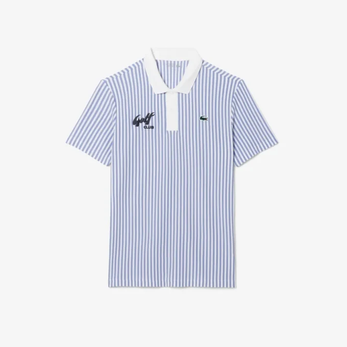 Polo de golfe às riscas com termorregulação para homem