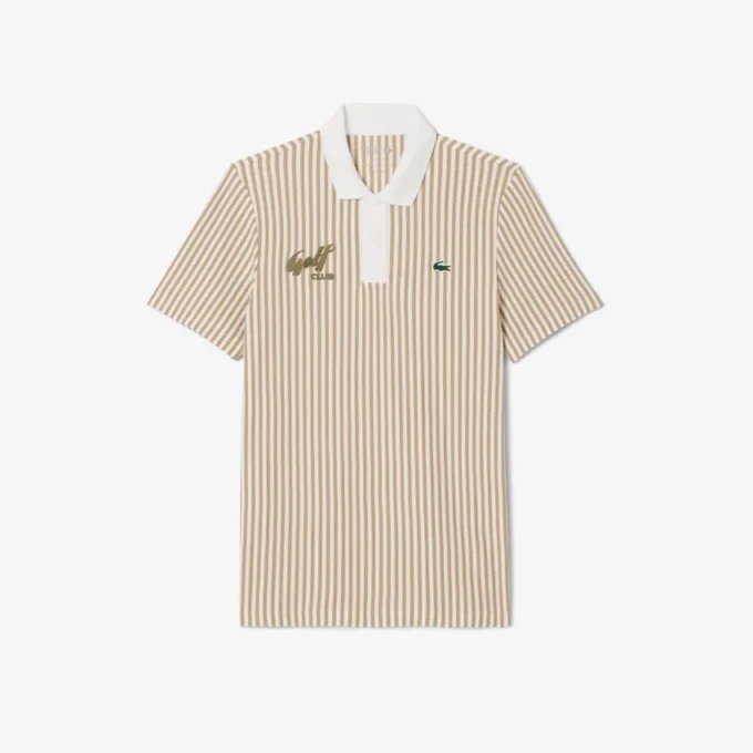 Polo de golfe às riscas com termorregulação para homem